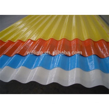 Venta caliente coloridos FRP fibra de vidrio techo plástico tragaluz panel